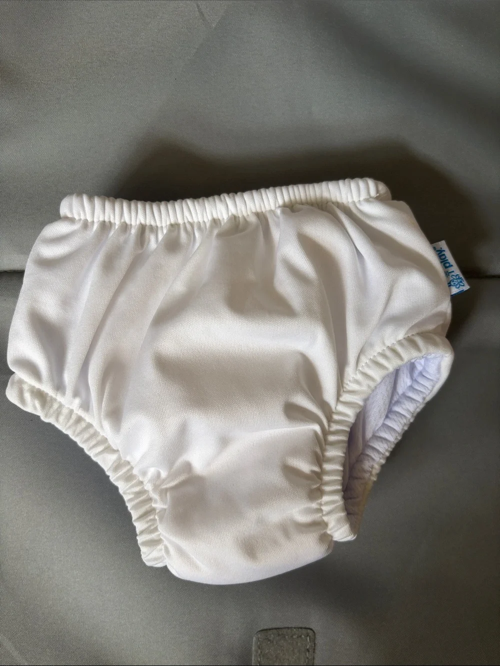 i play. White Swim Diaper Cover with Elastic Waist Size 6 months 10-18lbs
